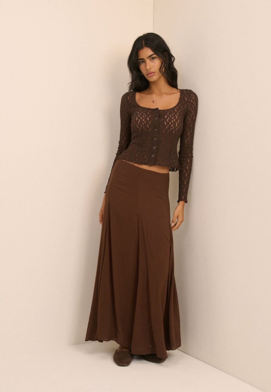 Brown Selene Maxi Skirt