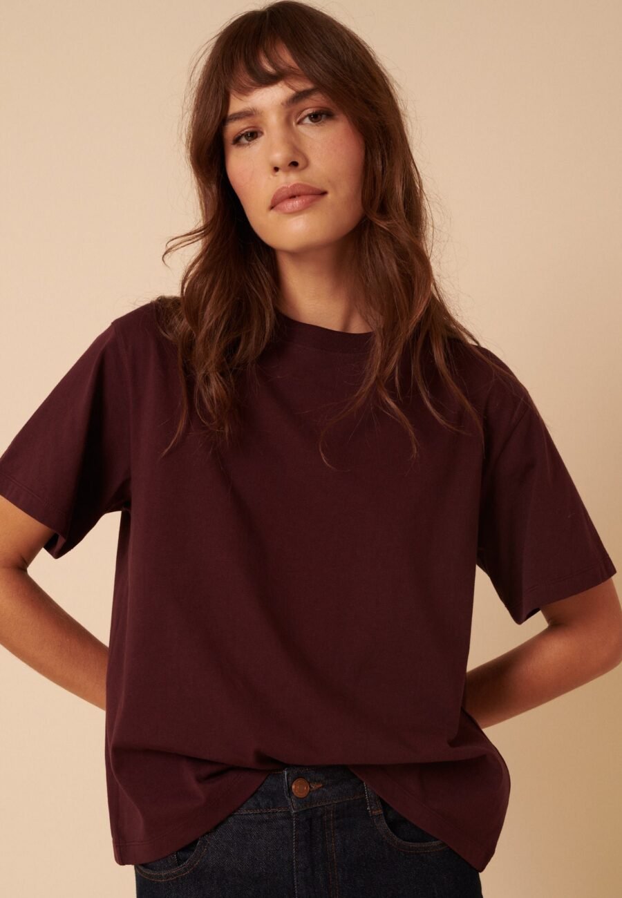 Burgundy Boxy Fit T-Shirt